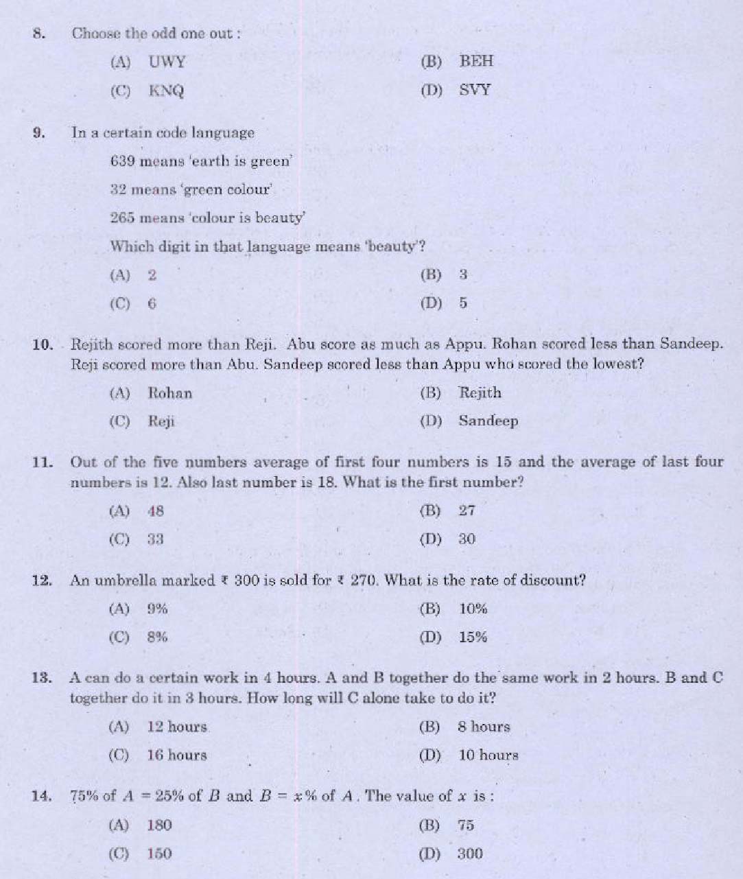 Kerala PSC Administrative Assistant Exam Question 0232016 2