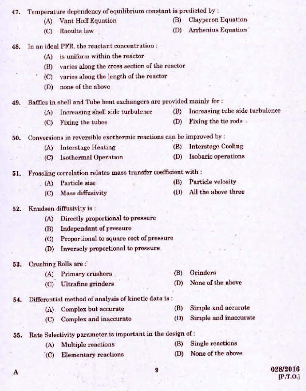 Kerala PSC Assistant Engineer Civil Exam 2016 Question Paper Code 0282016 7