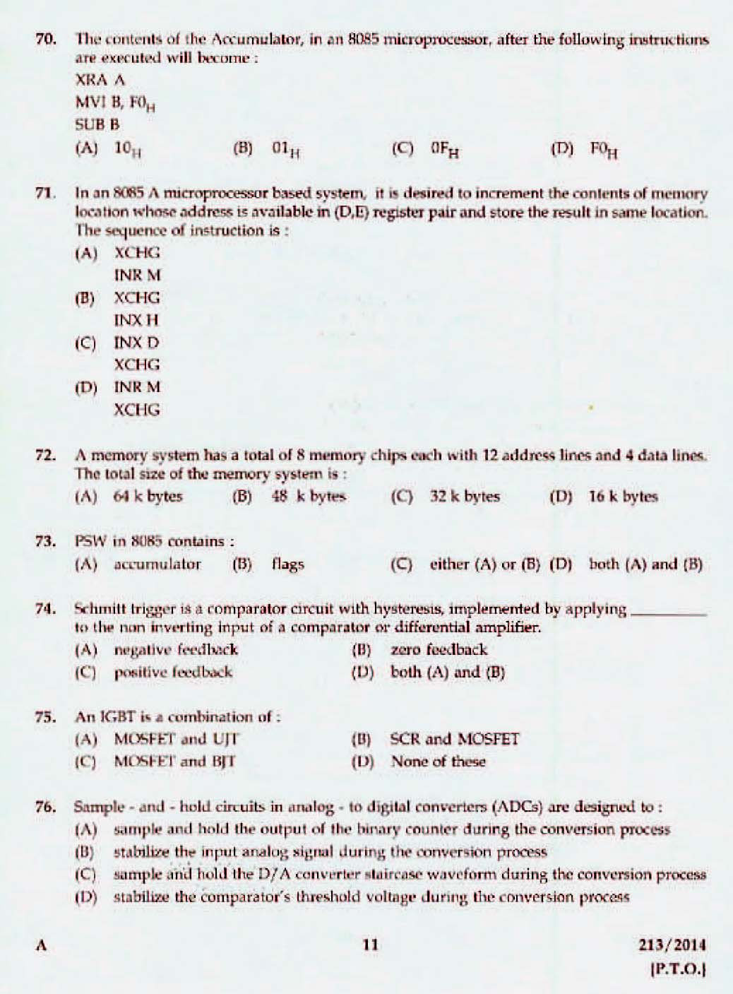 Kerala PSC Assistant Engineer Electrical Exam 2014 Question Paper Code 2132014 9