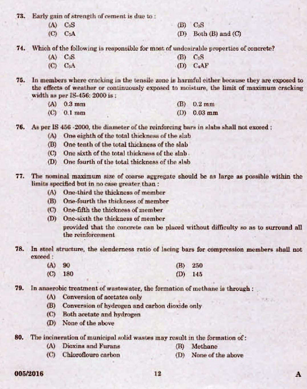 Kerala PSC Assistant Engineer Electrical Exam 2016 Question Paper Code 0052016 10
