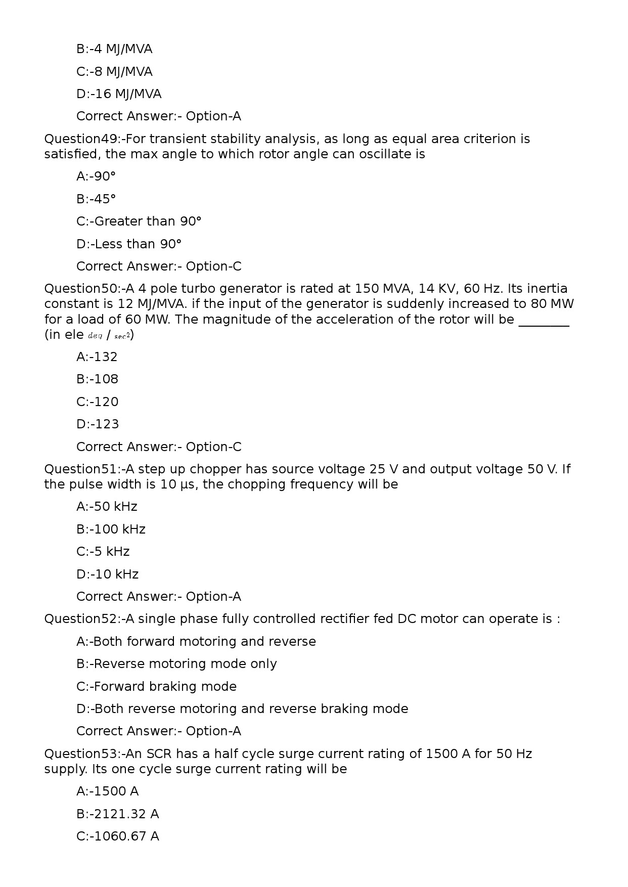 KPSC Assistant Engineer Electrical Exam 2023 Code 702023OL 10