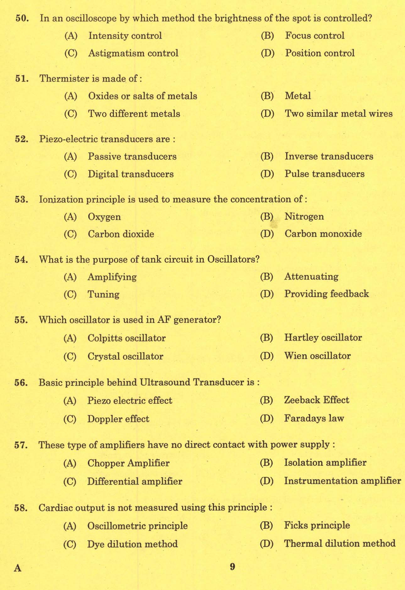 Kerala PSC Bio Medical Engineer Exam Question Code 1152015 7