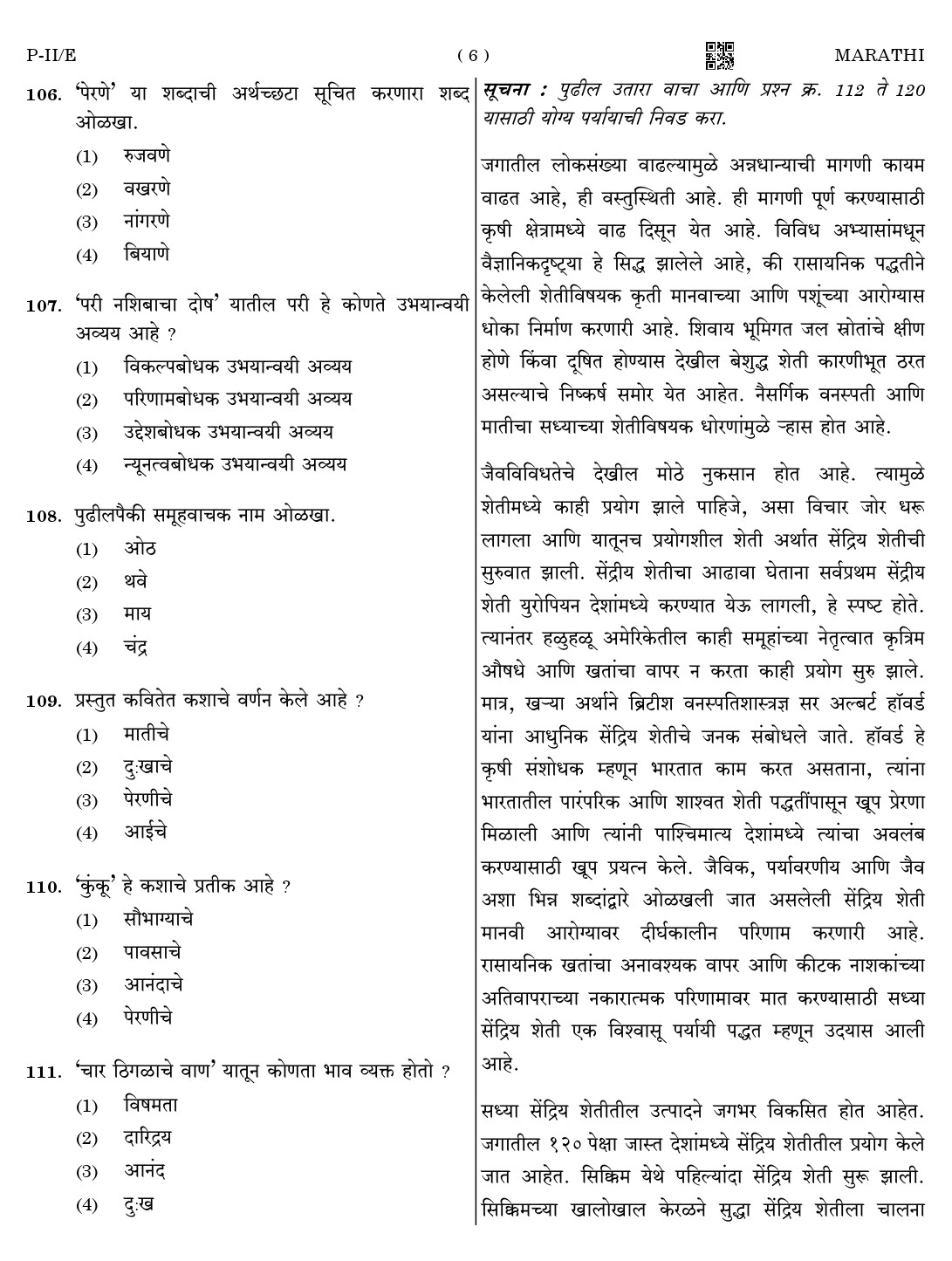 CTET August 2023 Marathi Language Supplement Paper II Part IV and V 6