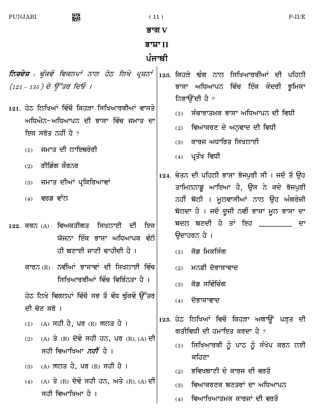CTET August 2023 Punjabi Language Supplement Paper II Part IV and V 11