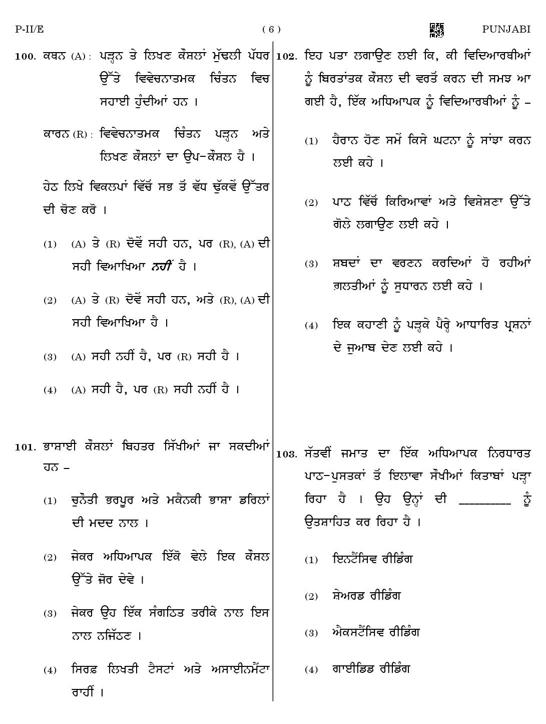 CTET August 2023 Punjabi Language Supplement Paper II Part IV and V 6