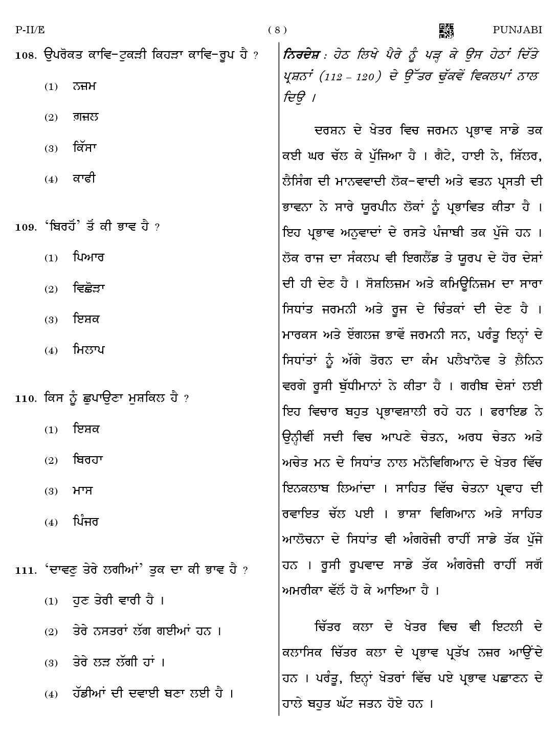 CTET August 2023 Punjabi Language Supplement Paper II Part IV and V 8