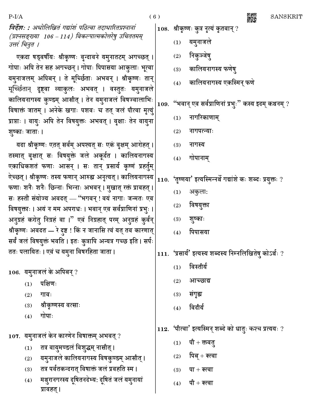 CTET August 2023 Sanskrit Paper 1 Part IV and V 6