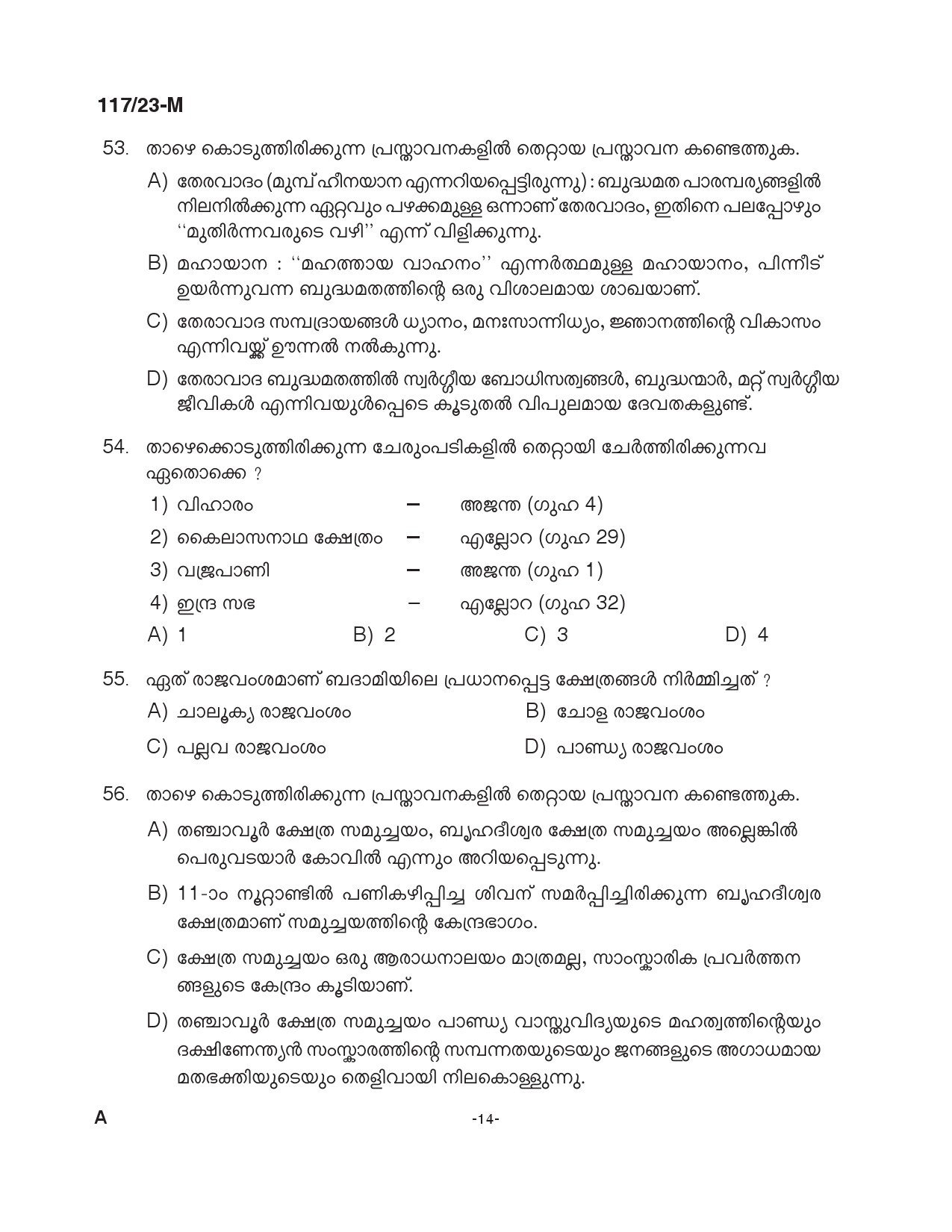 KPSC Drawing Teacher Malayalam High School Exam 2023 Code 1172023 13