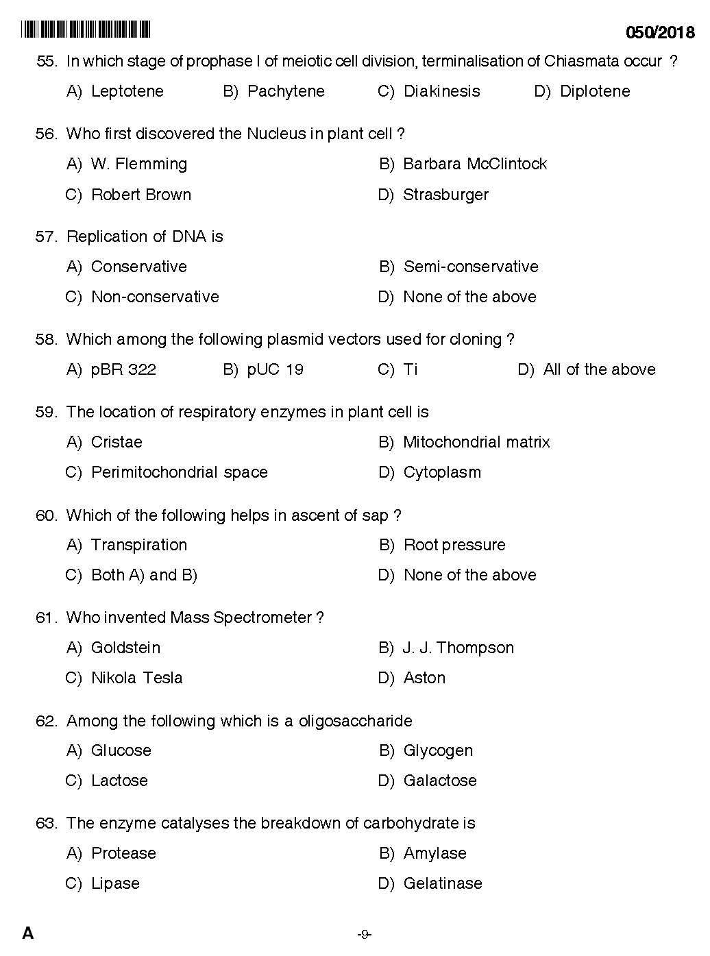 KPSC Higher Secondary School Teacher Exam Question 0502018 7