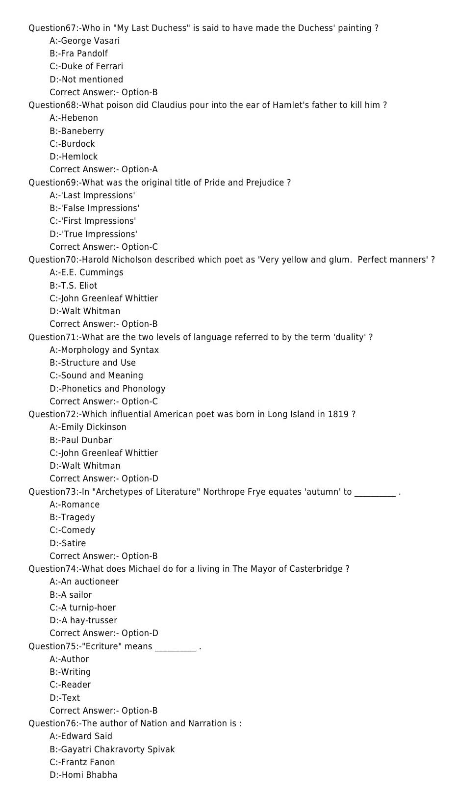 KPSC Higher Secondary School Teacher Exam Question 322016OL 8