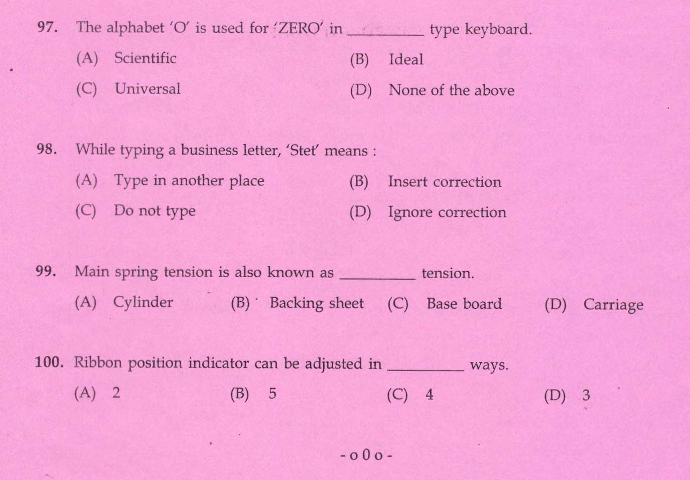 Kerala PSC Stenographer Grade IV Exam 2015 Question Paper Code 1612015 12