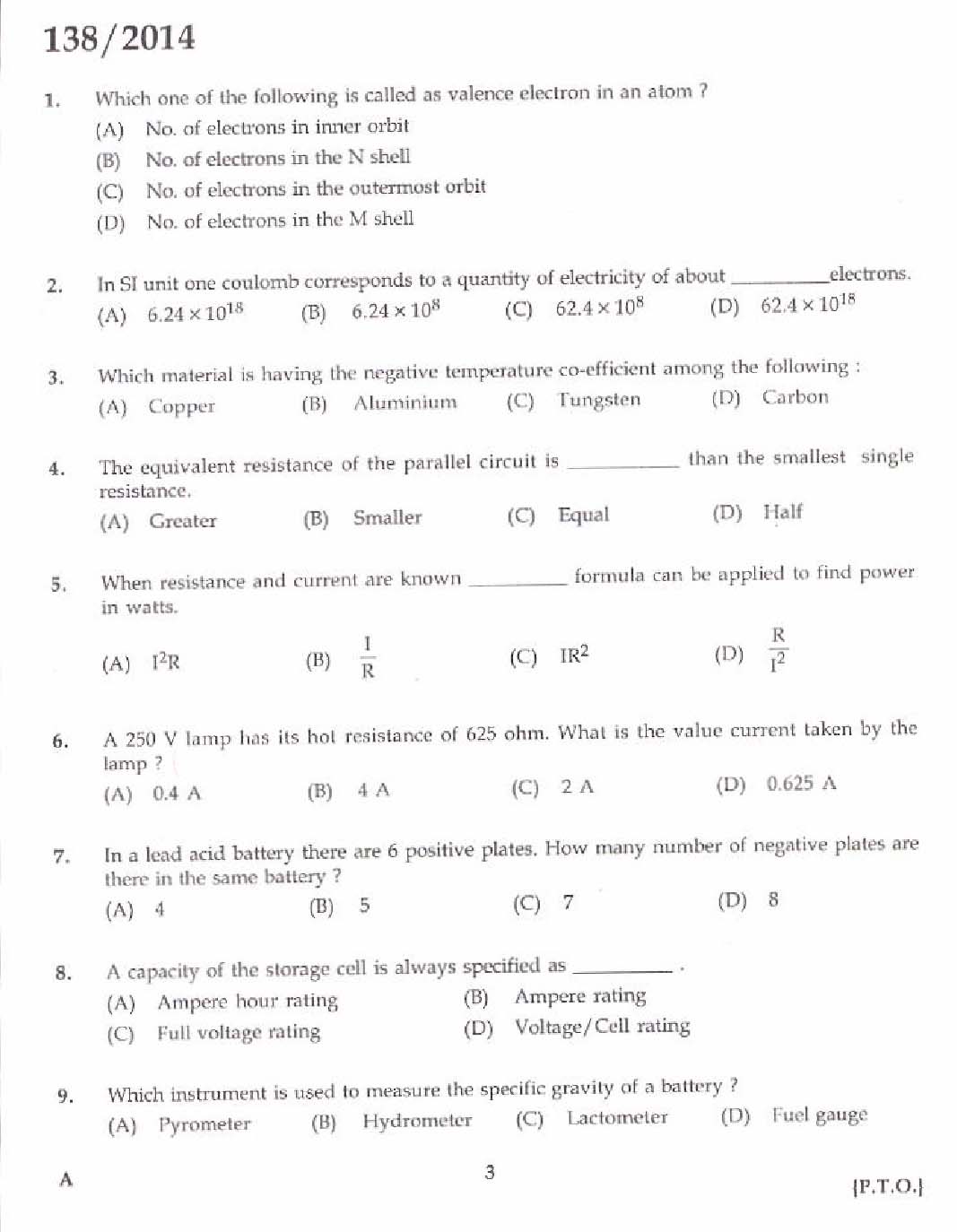 Kerala PSC Junior Instructor Exam Question Paper Code 1382014 1