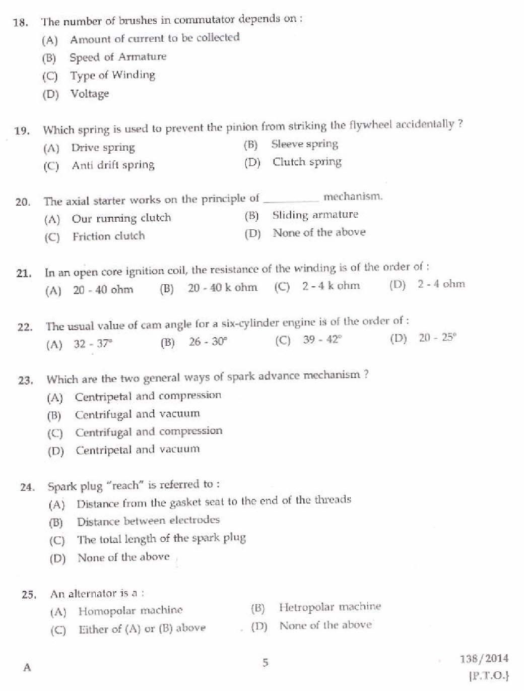 Kerala PSC Junior Instructor Exam Question Paper Code 1382014 3