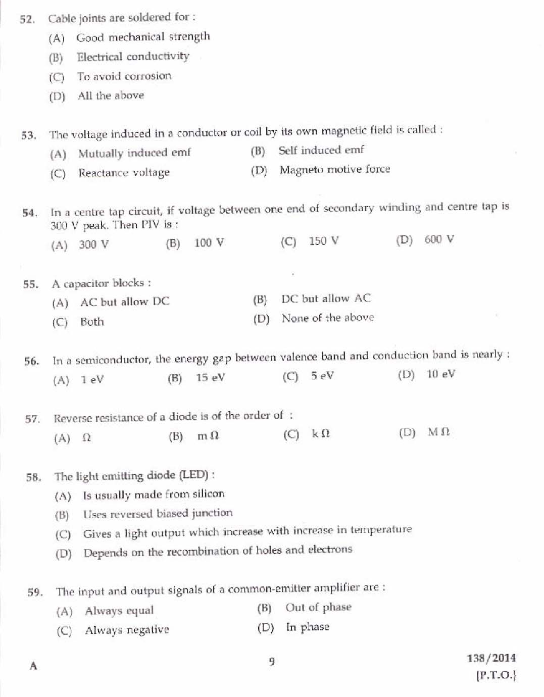 Kerala PSC Junior Instructor Exam Question Paper Code 1382014 7