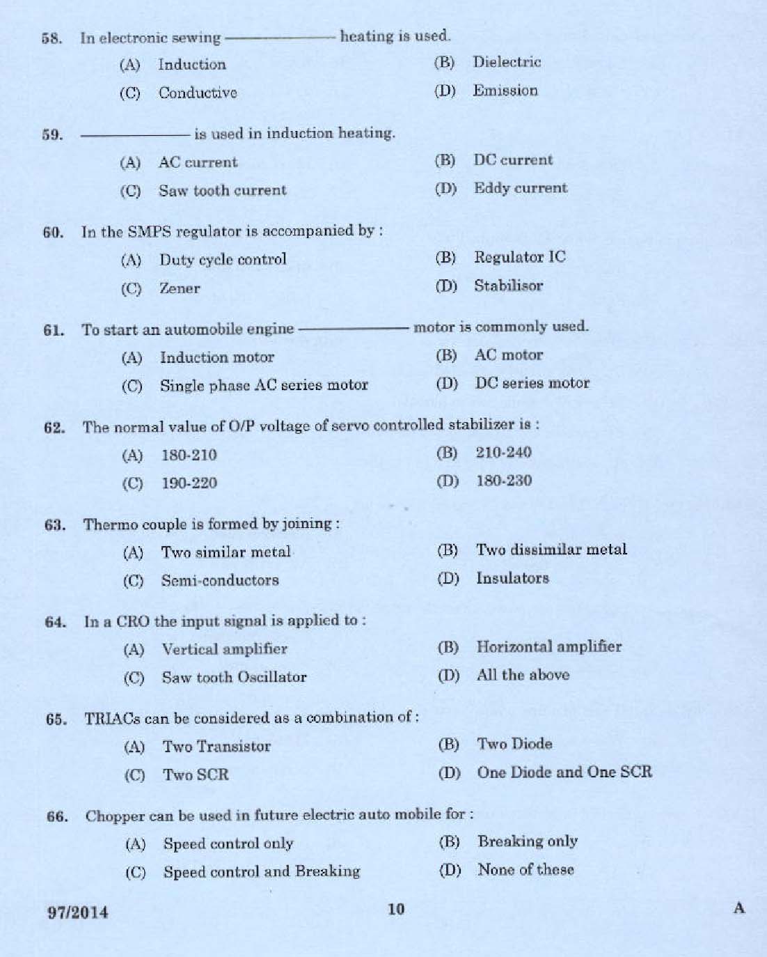 Kerala PSC Junior Instructor Exam Question Paper Code 972014 8