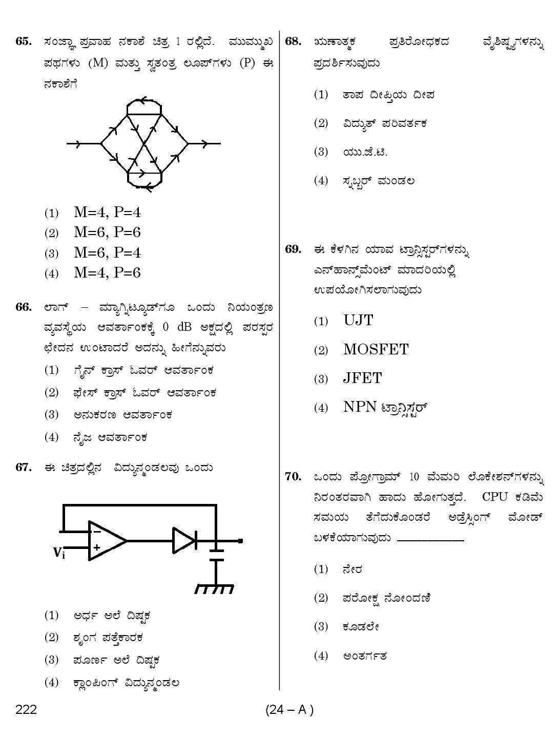 Karnataka PSC Assistant Engineer Electrical Exam Sample Question Paper 24