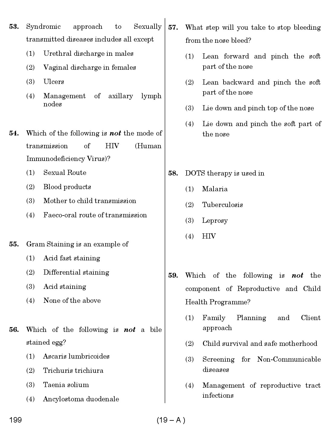 Karnataka PSC Junior Health Inspector Exam Sample Question Paper 19