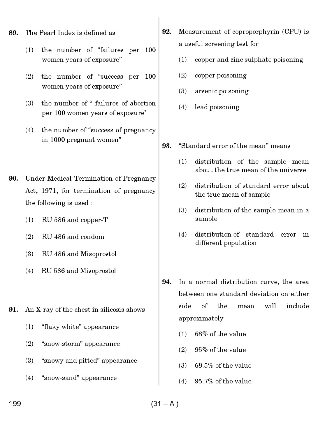 Karnataka PSC Junior Health Inspector Exam Sample Question Paper 31