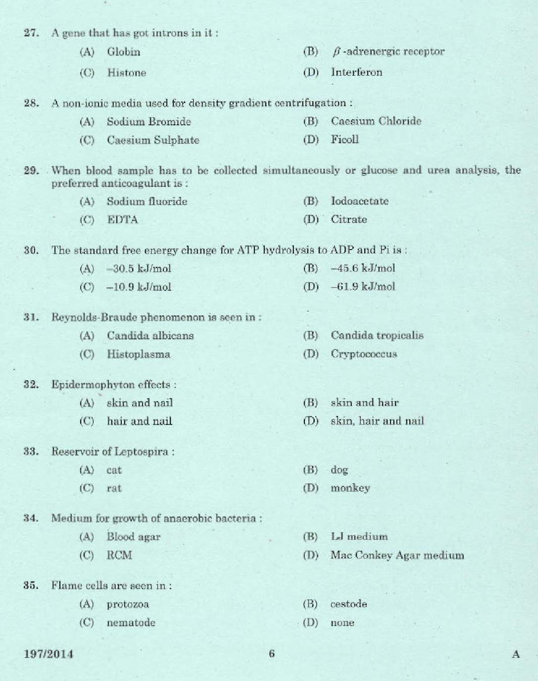 KPSC Junior Scientific Officer Exam 2014 Code 1972014 4