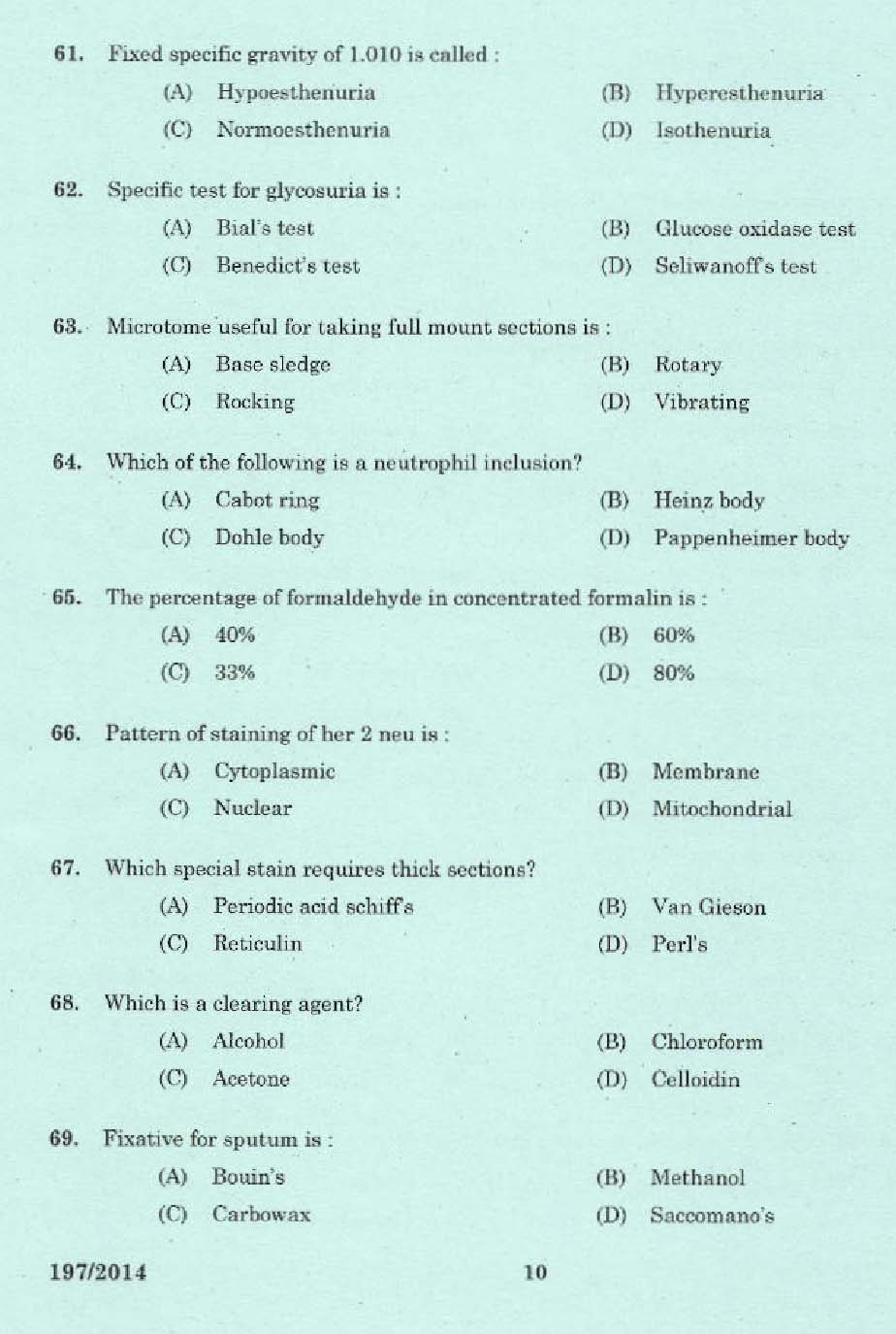 KPSC Junior Scientific Officer Exam 2014 Code 1972014 8
