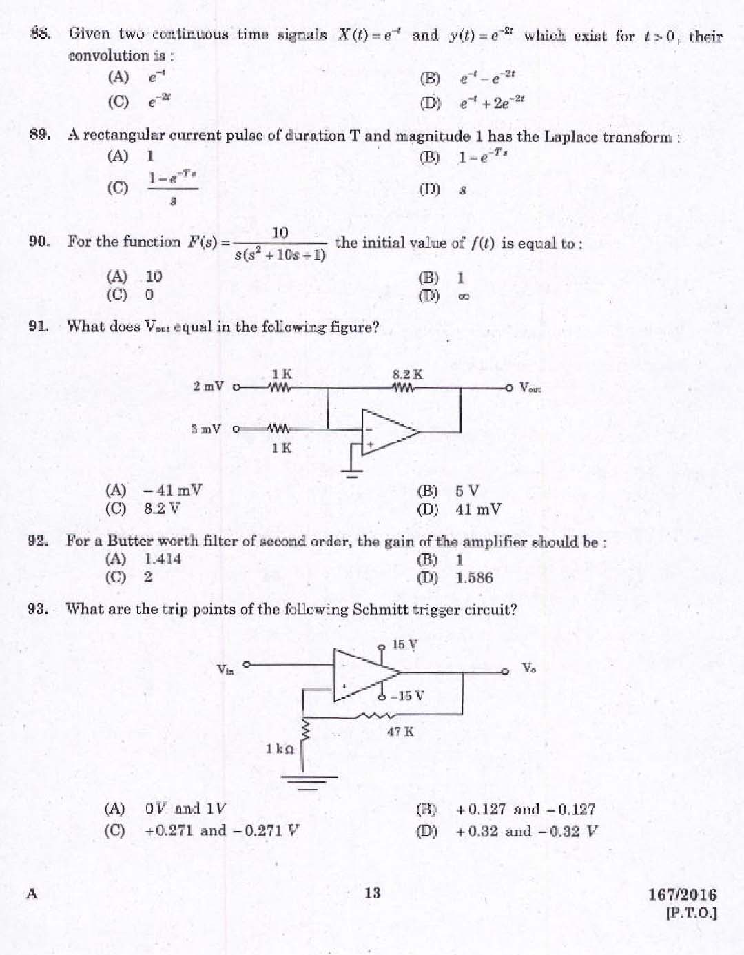 KPSC Lecturer in Electrical and Electronics Engineering Exam 1672016 11