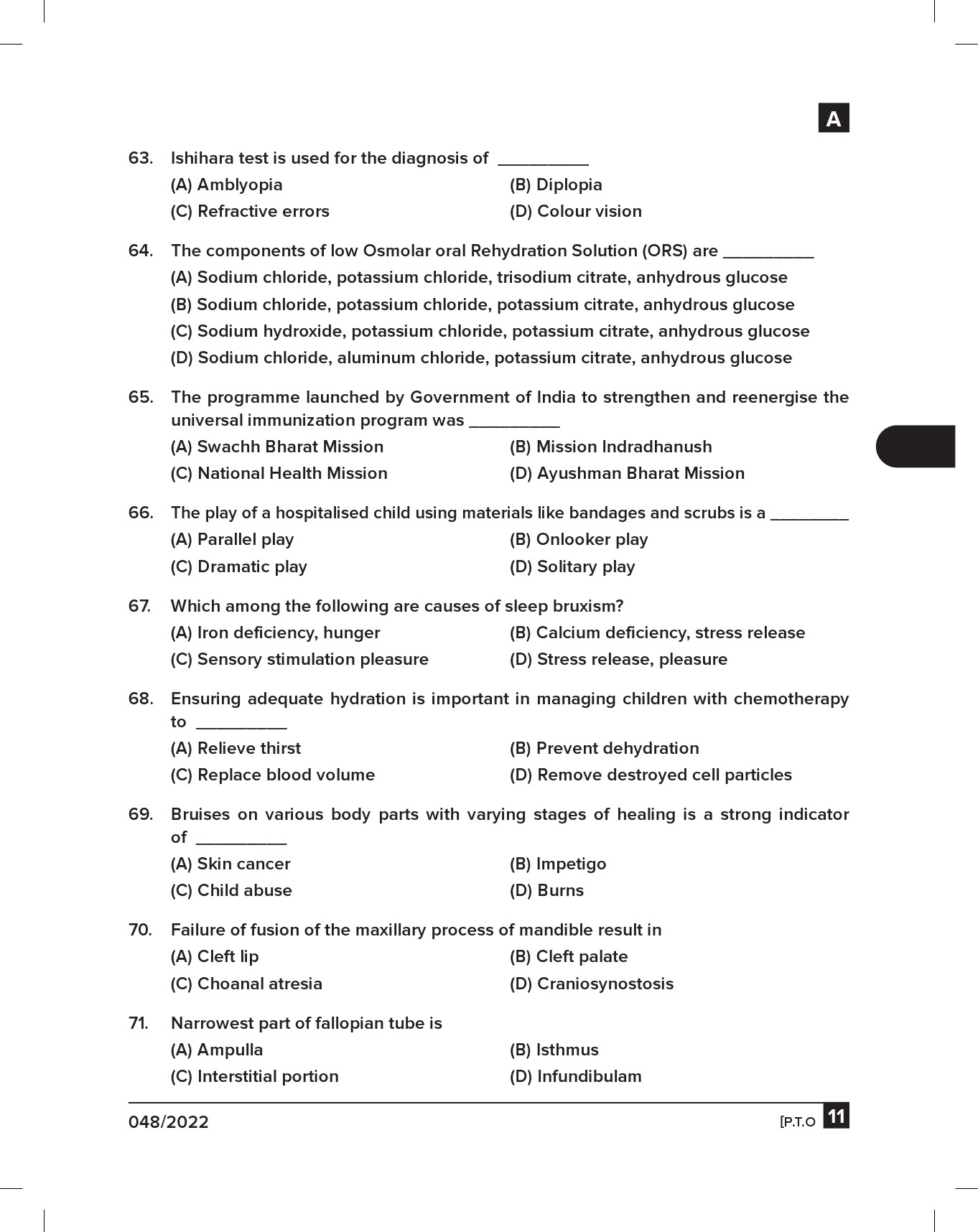 KPSC Nurse Grade II Homoeopathy Exam 2022 Code 0482022 10