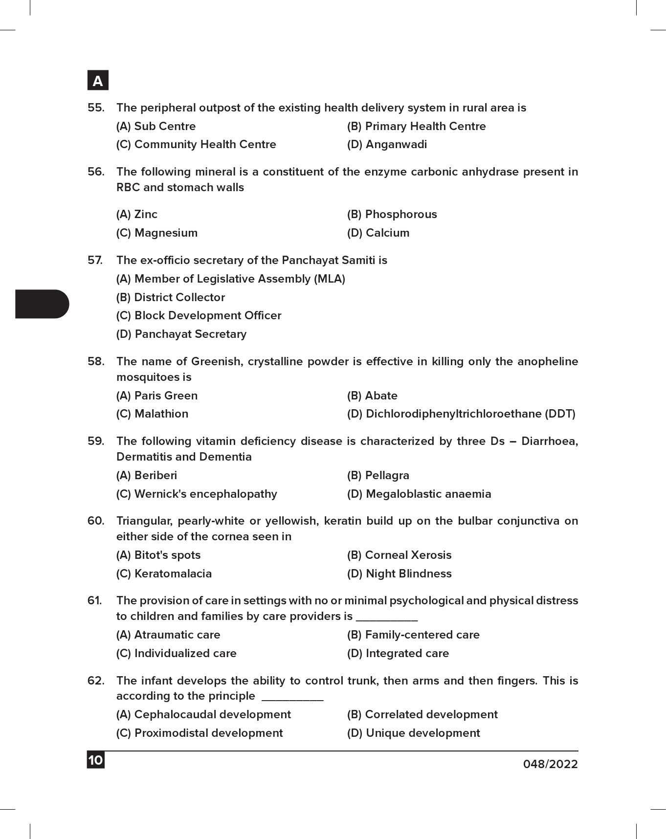 KPSC Nurse Grade II Homoeopathy Exam 2022 Code 0482022 9