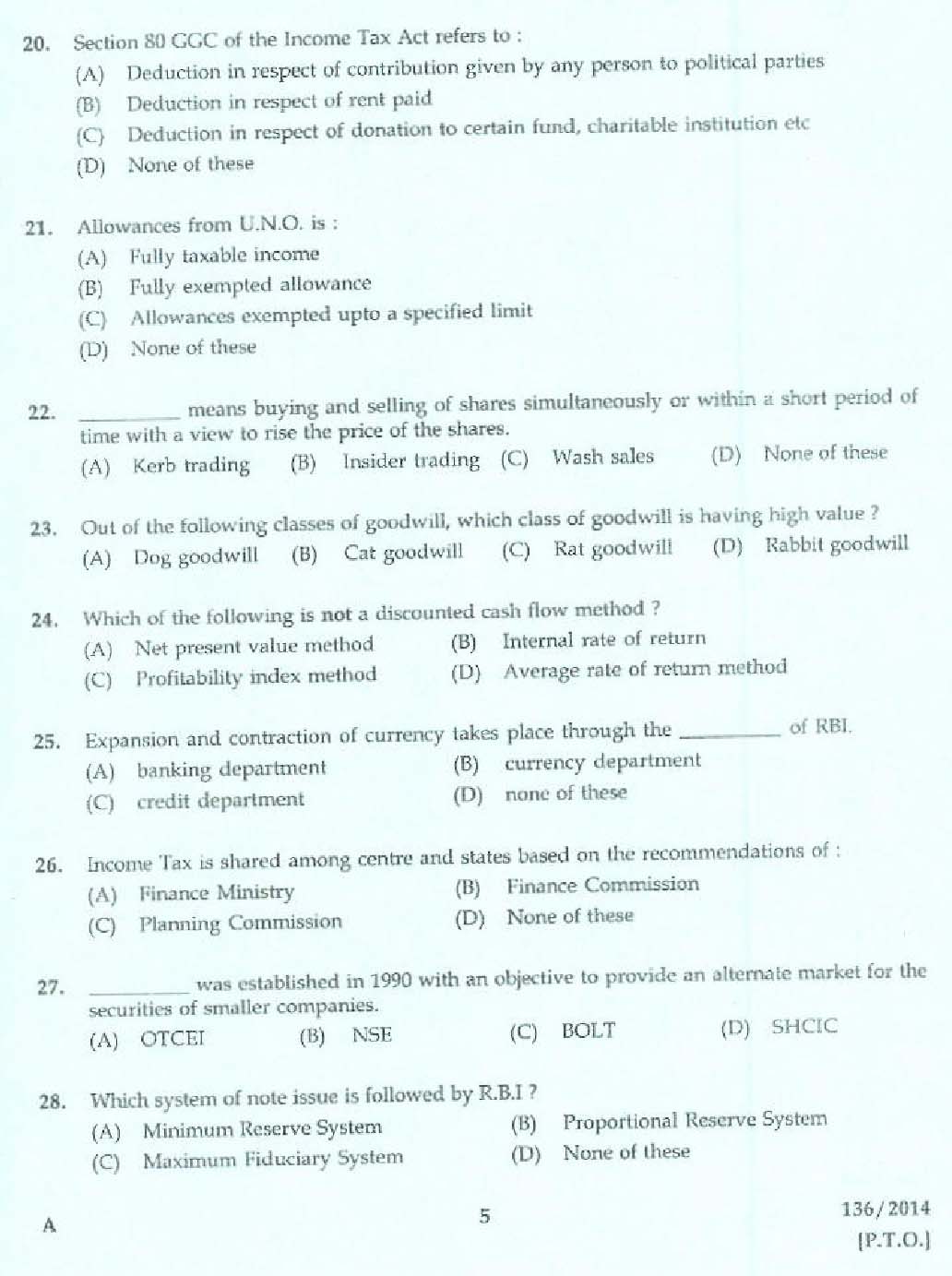 KPSC Superintendent Exam 2014 Code 1362014 3