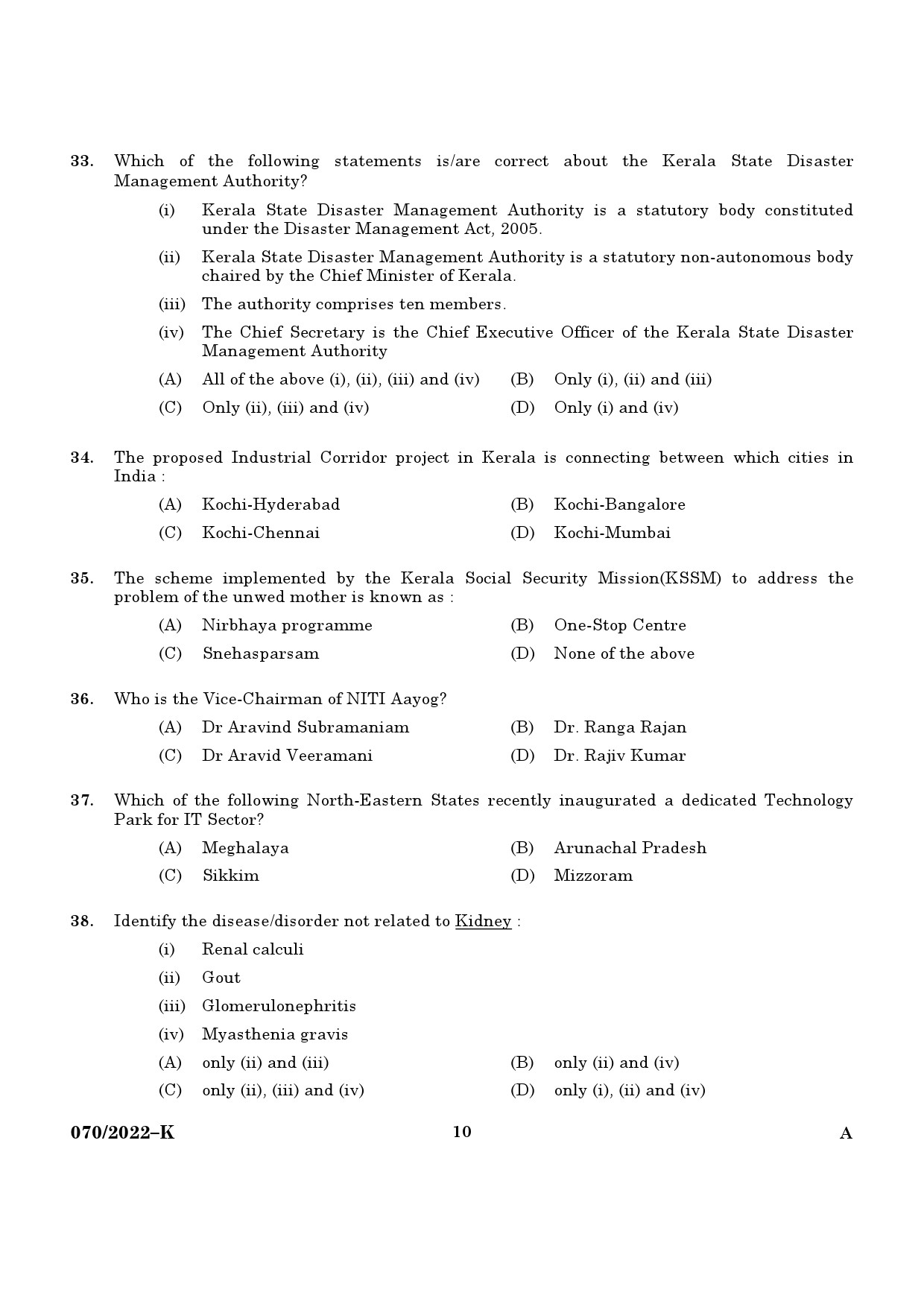 KPSC Tahsildar or Senior Superintendent Kannada Exam 2022 Code 0702022 8