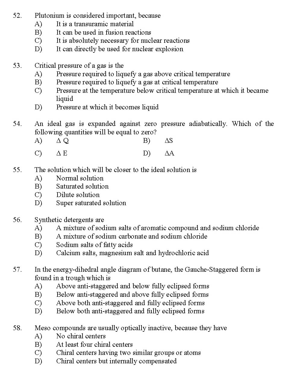 Kerala SET Chemistry Exam 2011 Question Code 91104 10