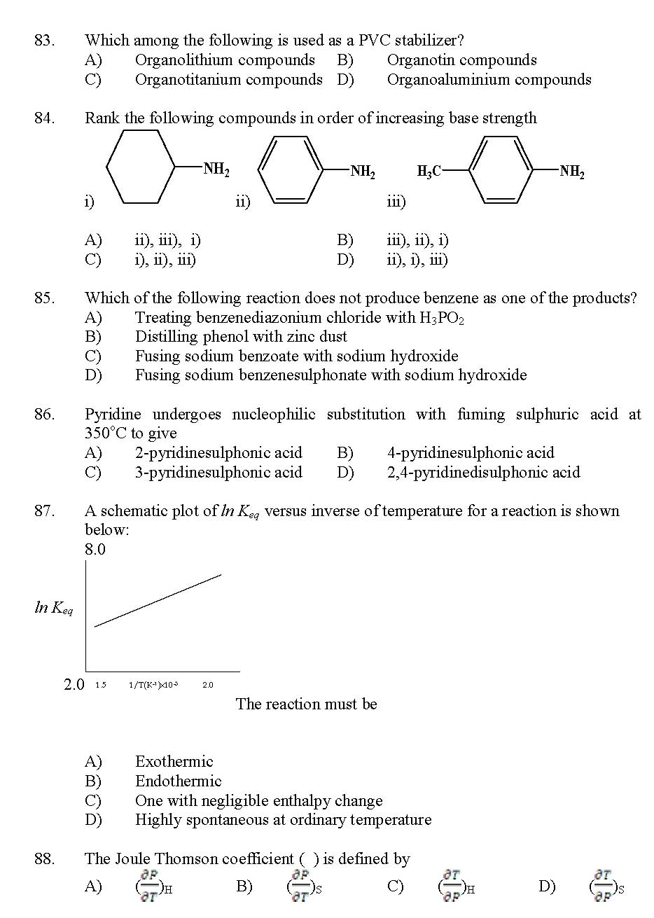 Kerala SET Chemistry Exam 2011 Question Code 91104 14