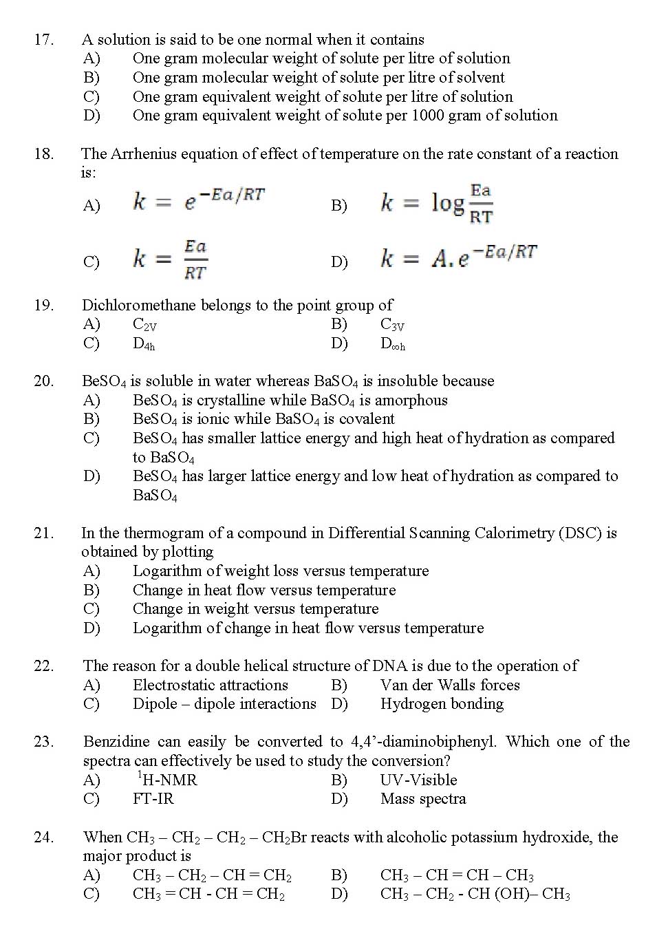 Kerala SET Chemistry Exam 2011 Question Code 91104 4
