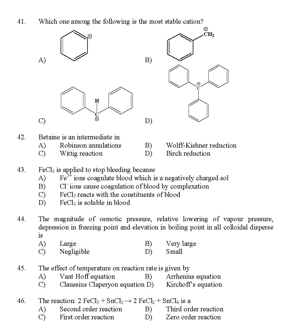Kerala SET Chemistry Exam 2011 Question Code 91104 8