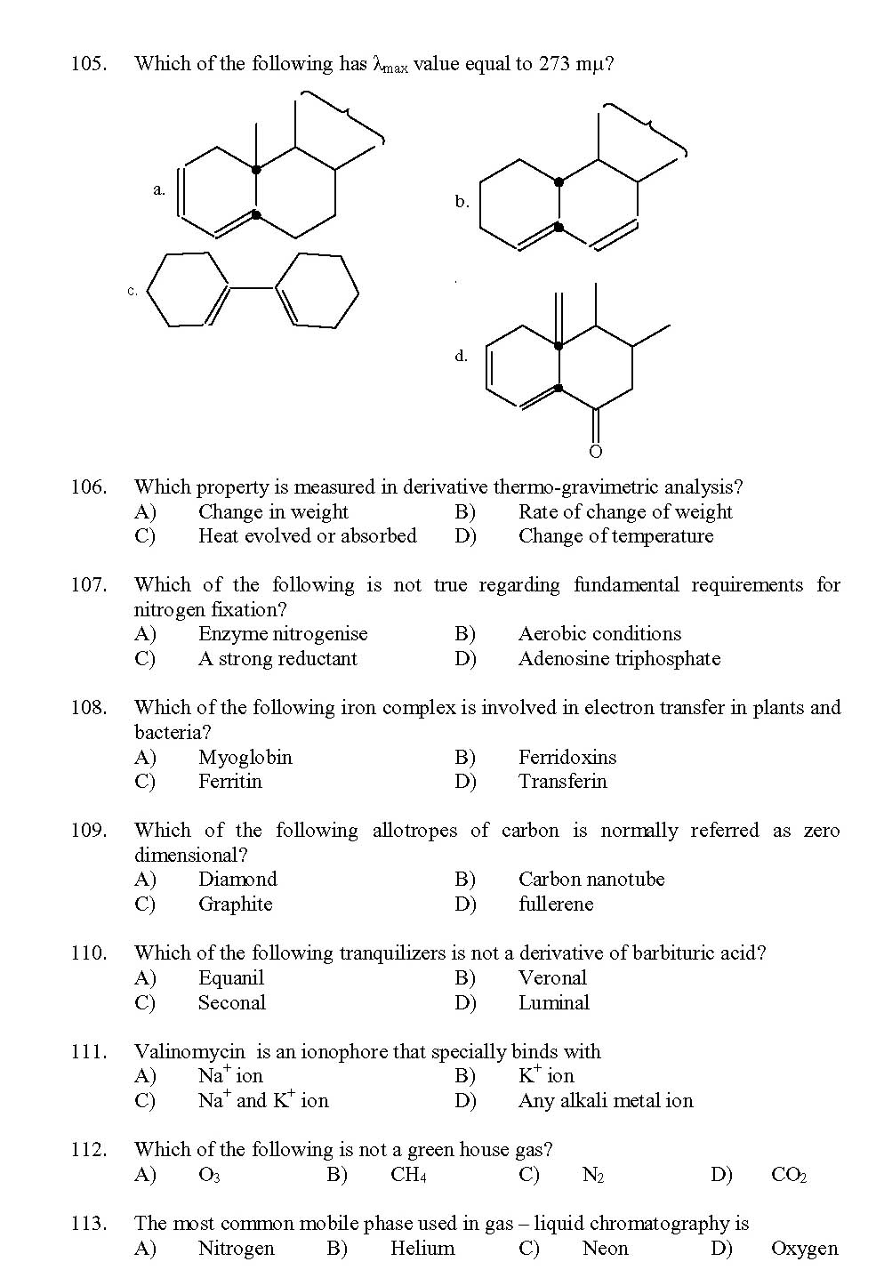 Kerala SET Chemistry Exam 2013 Question Code 13604 13