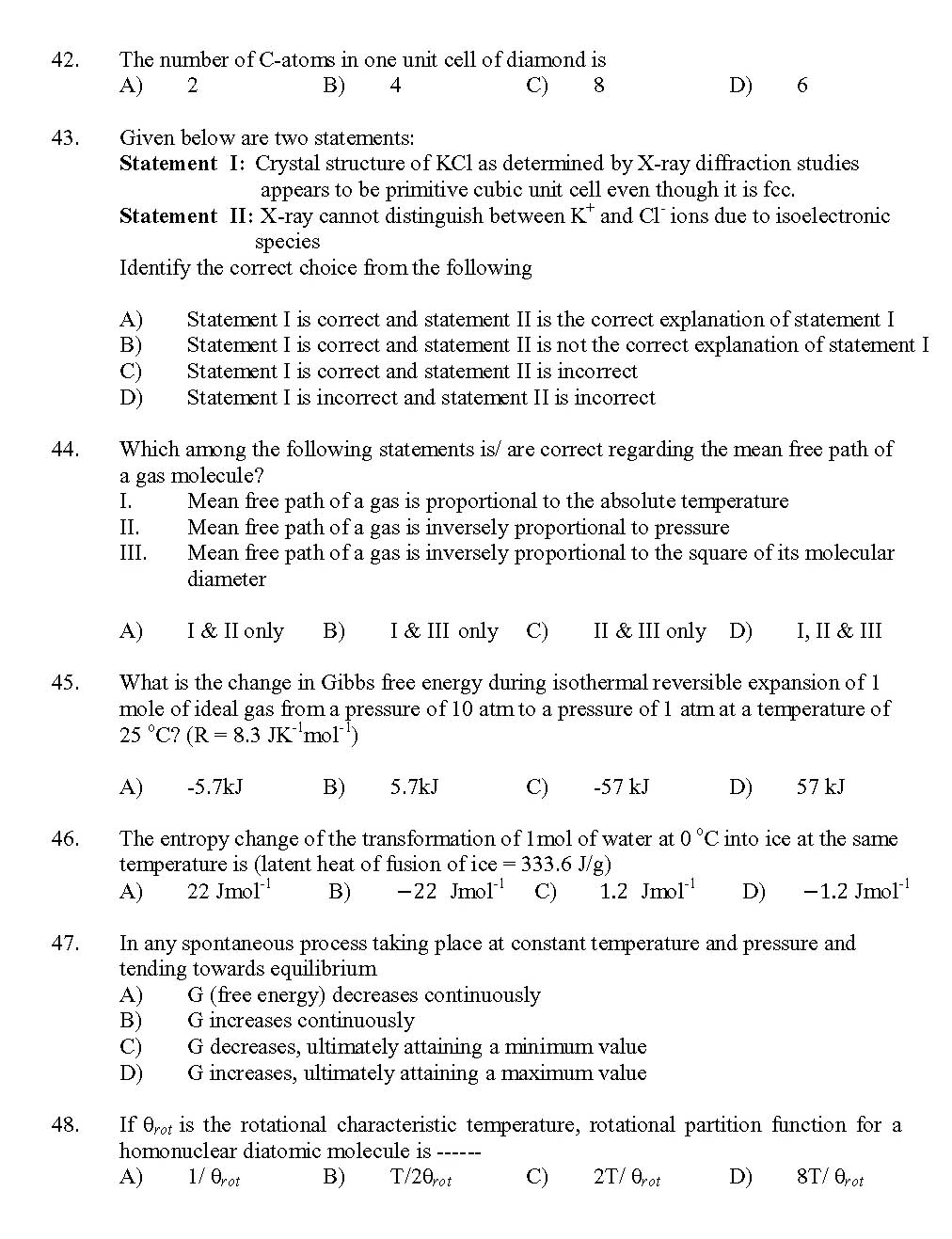 Kerala SET Chemistry Exam 2017 Question Code 17204 A 7