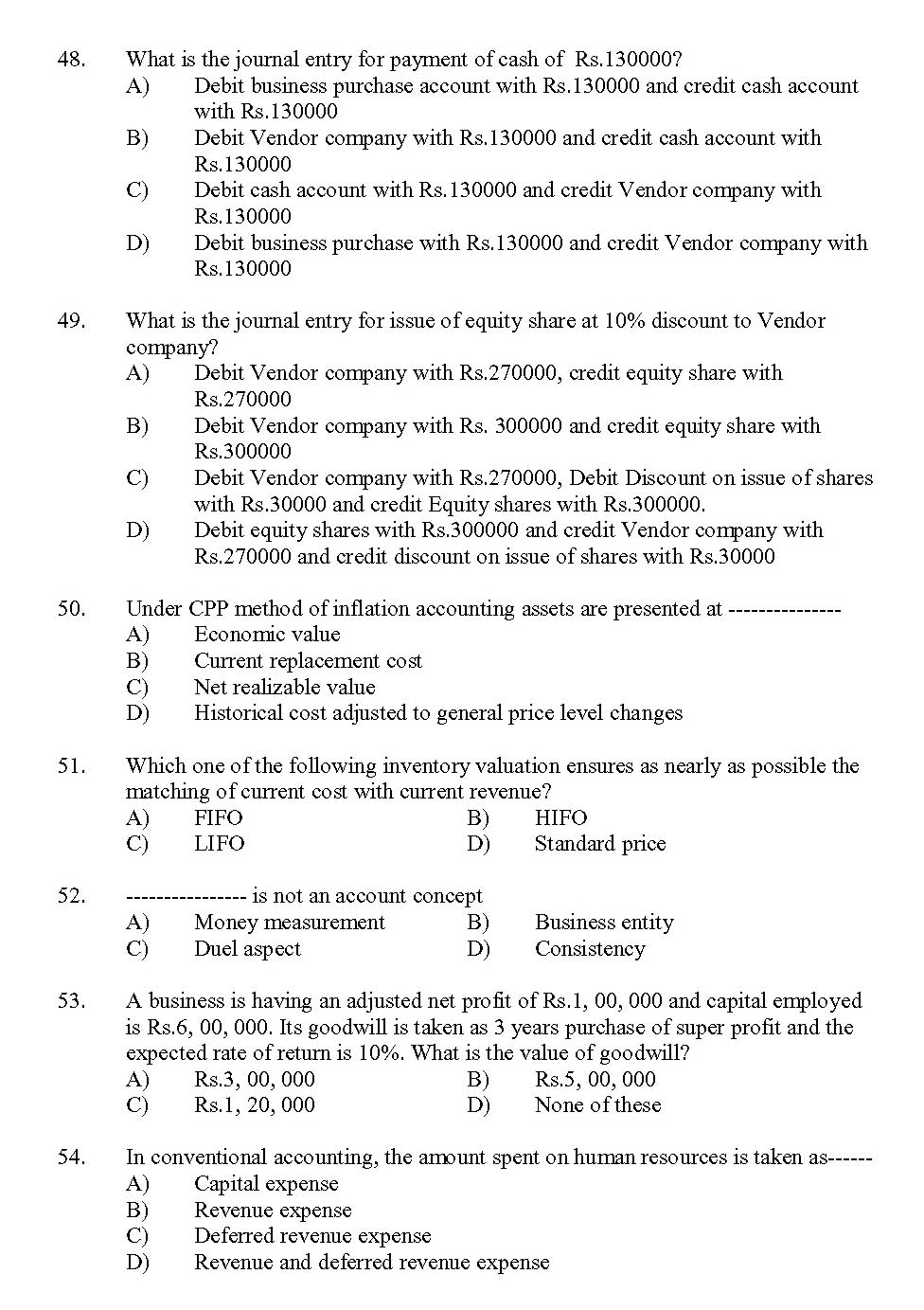 Kerala SET Commerce Exam 2013 Question Code 13605 7