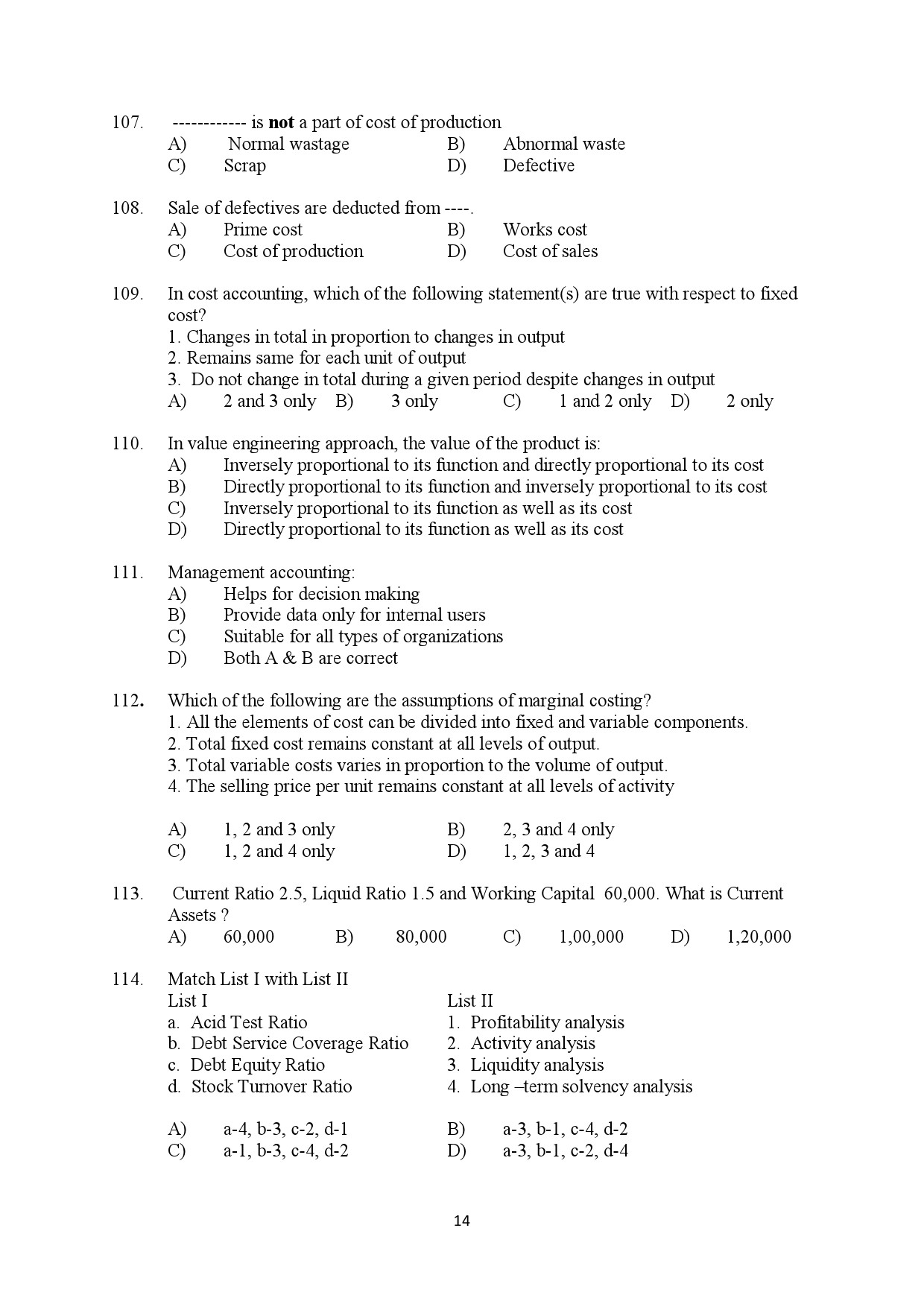 Kerala SET Commerce Exam Question Paper July 2022 14