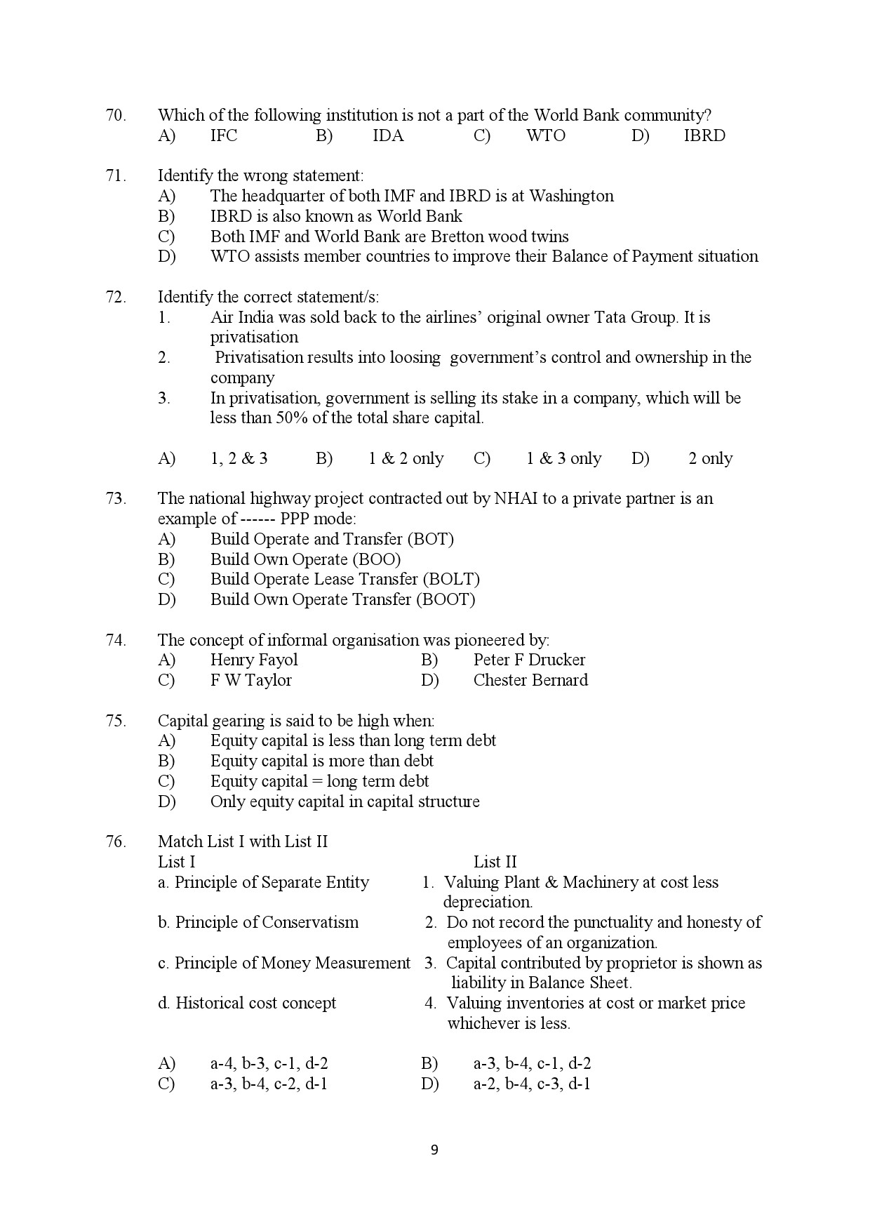 Kerala SET Commerce Exam Question Paper July 2022 9
