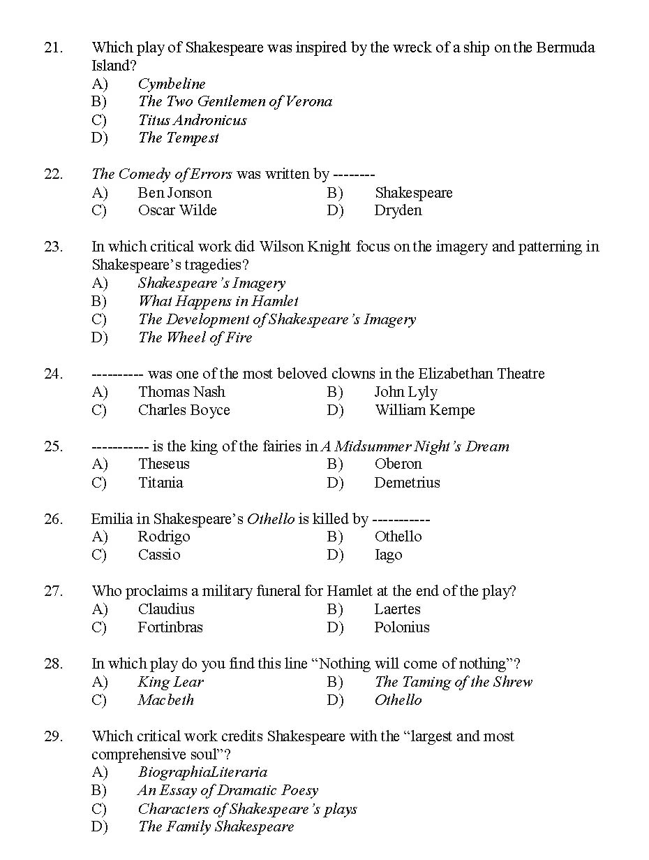 Kerala SET English Exam 2014 Question Code 14207 3