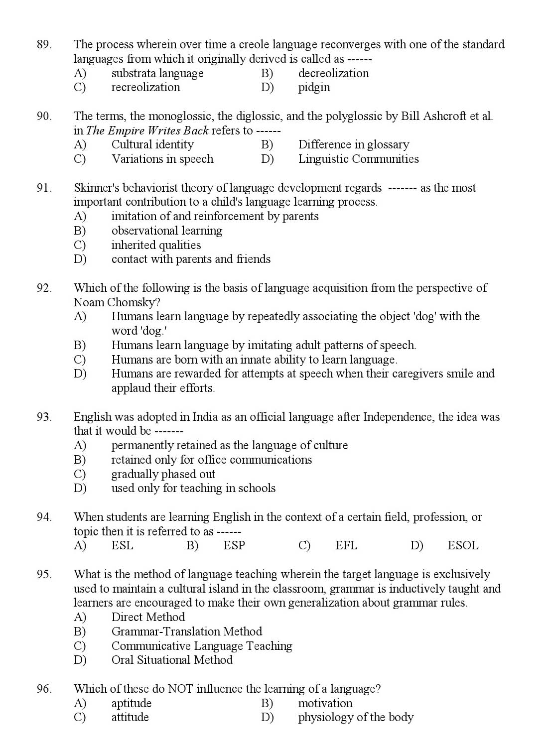 Kerala SET English Exam 2017 Question Code 17807 A 13