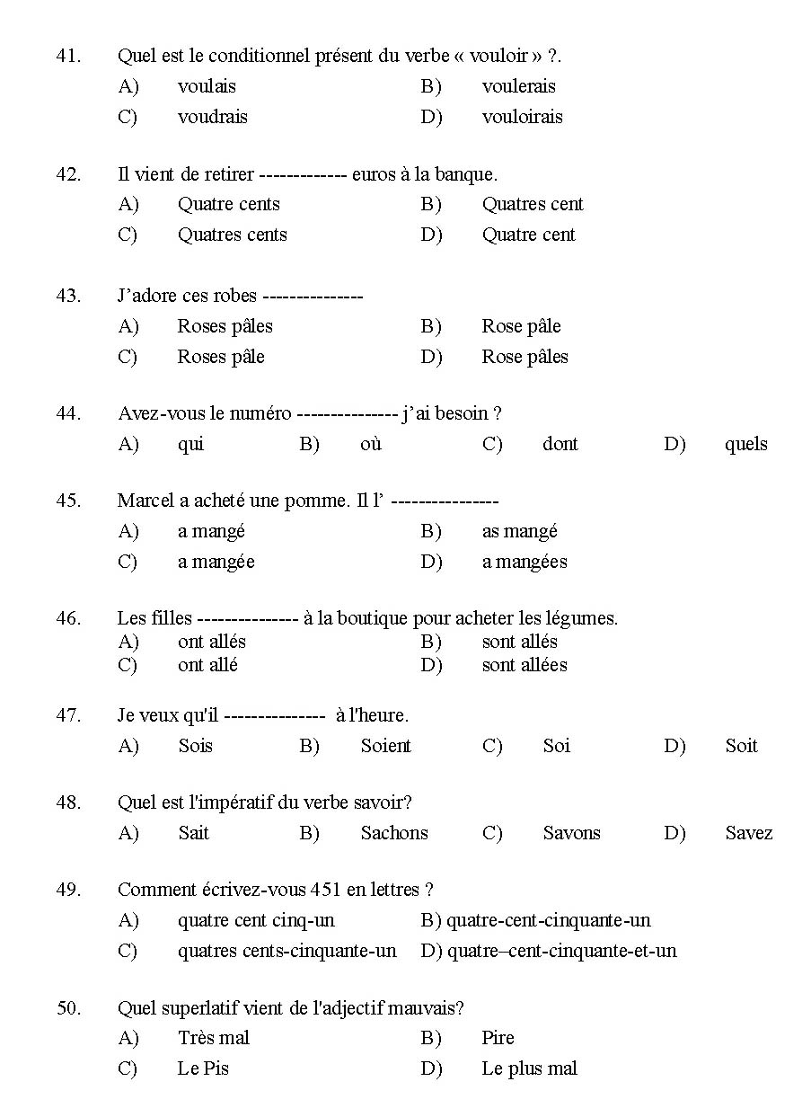 Kerala SET French Exam 2014 Question Code 14208 5