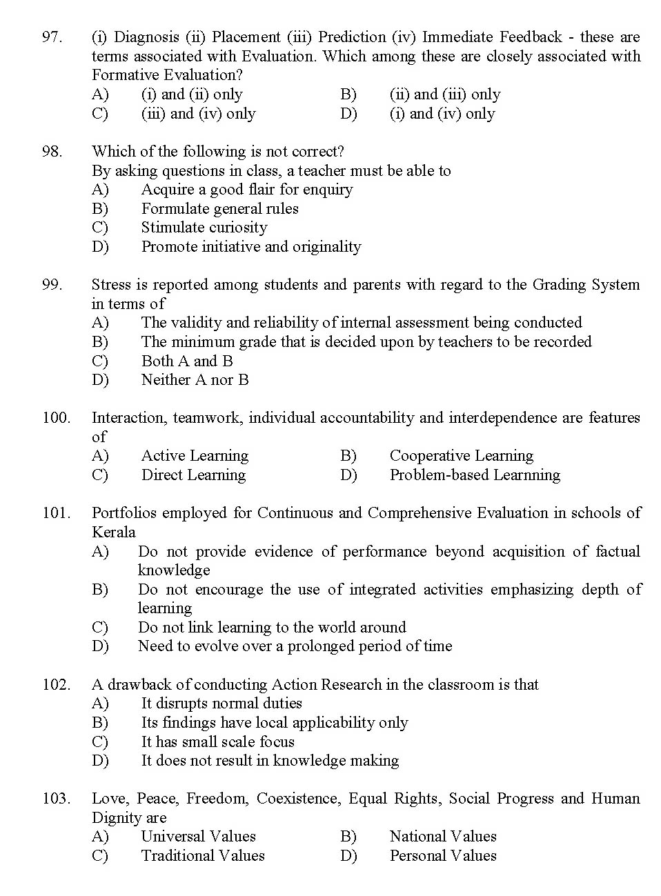 Kerala SET General Knowledge Exam 2012 Question Code 12936 12