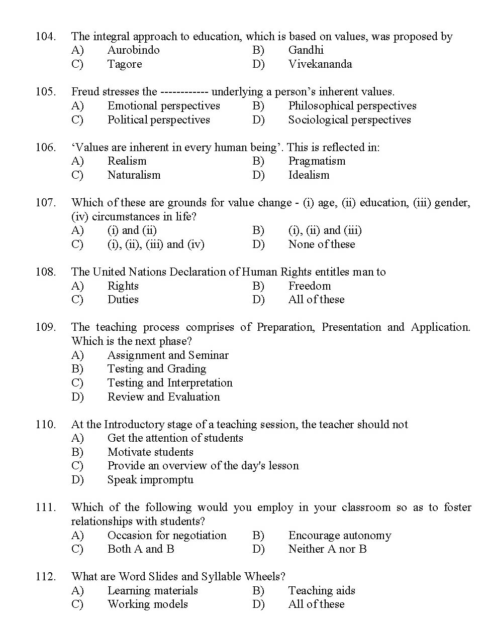 Kerala SET General Knowledge Exam 2012 Question Code 12936 13