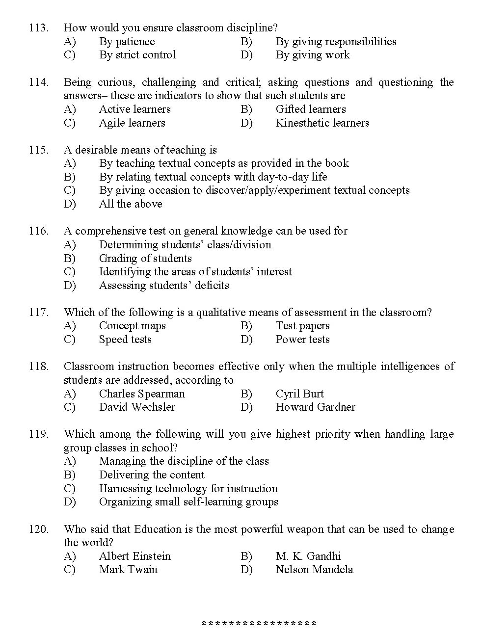Kerala SET General Knowledge Exam 2012 Question Code 12936 14