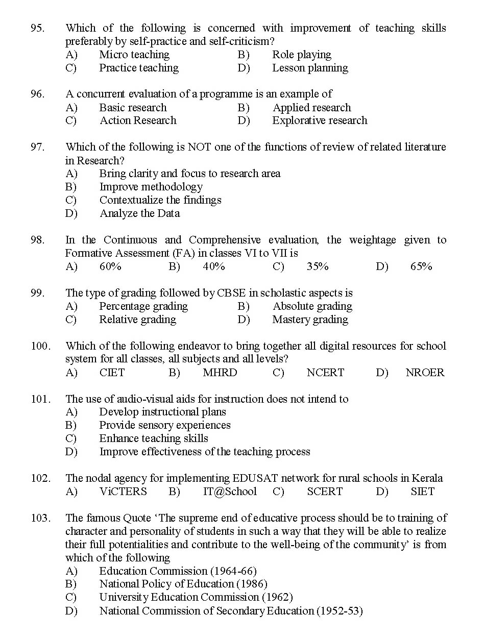 Kerala SET General Knowledge Exam 2015 Question Code 15636 11
