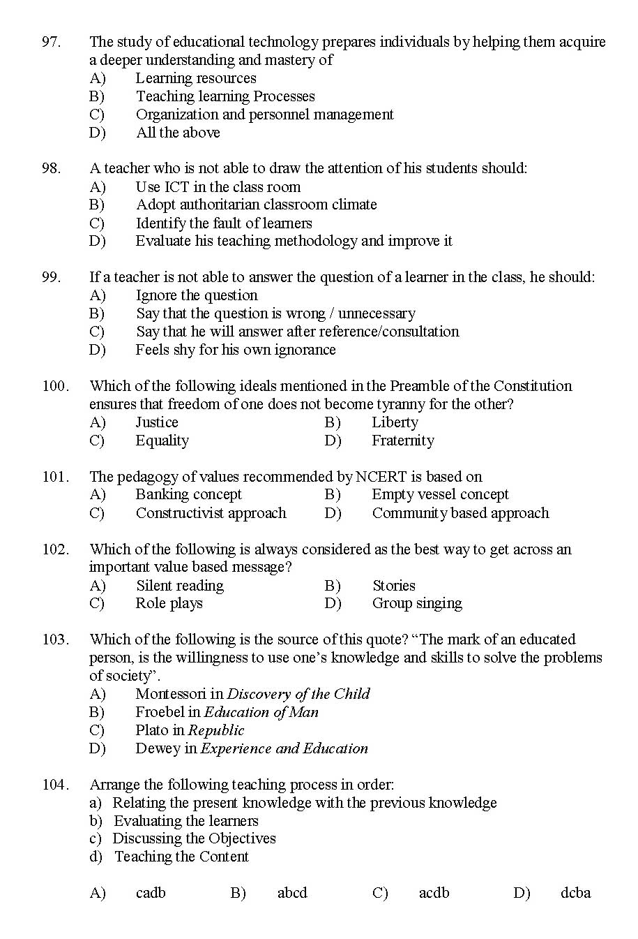 Kerala SET General Knowledge Exam 2016 Question Code 16136 A 11