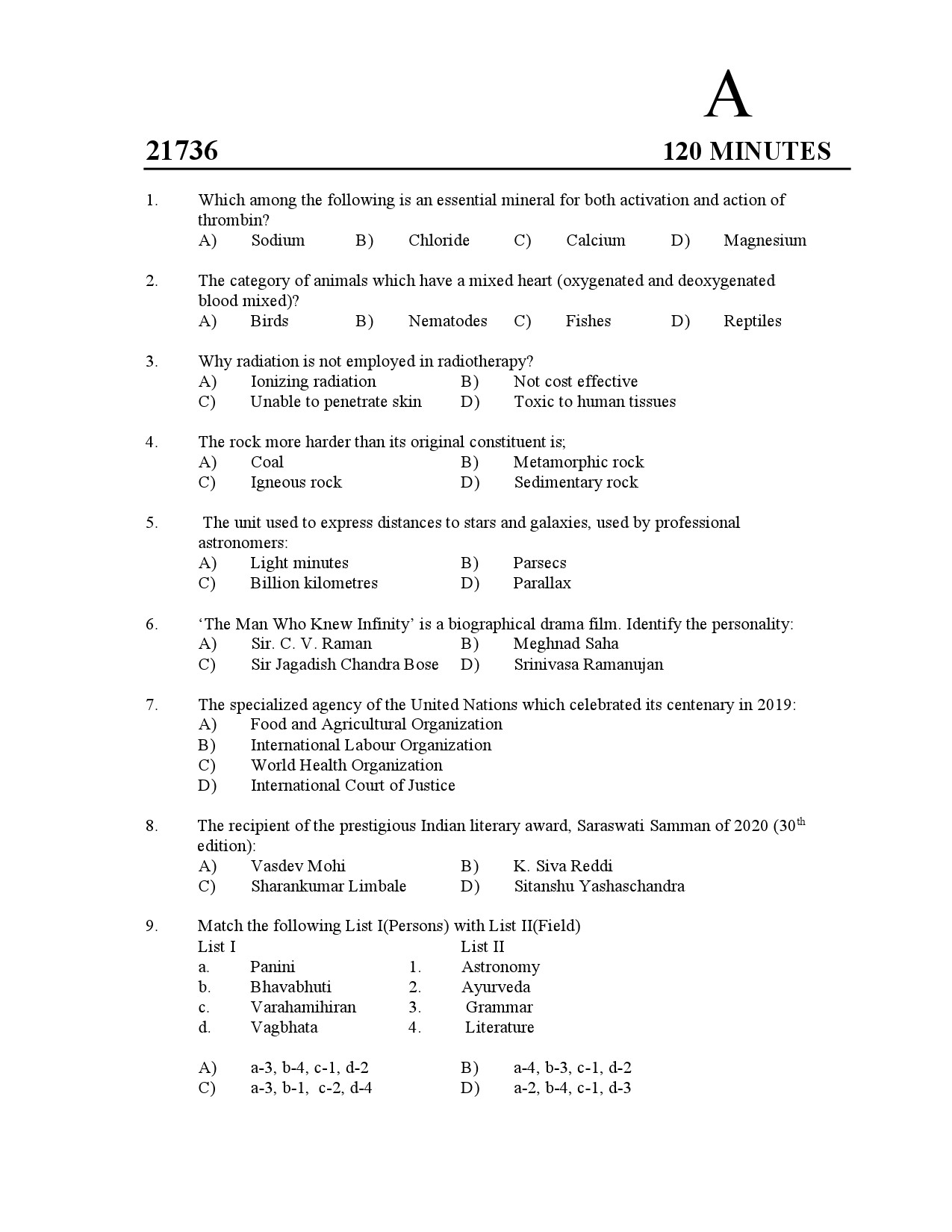 Kerala SET General Knowledge Exam Question Paper July 2021 1