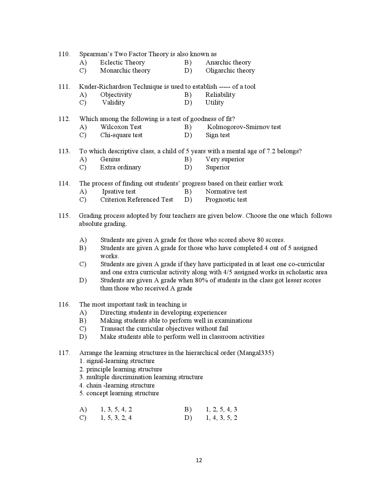 Kerala SET General Knowledge Exam Question Paper July 2021 12