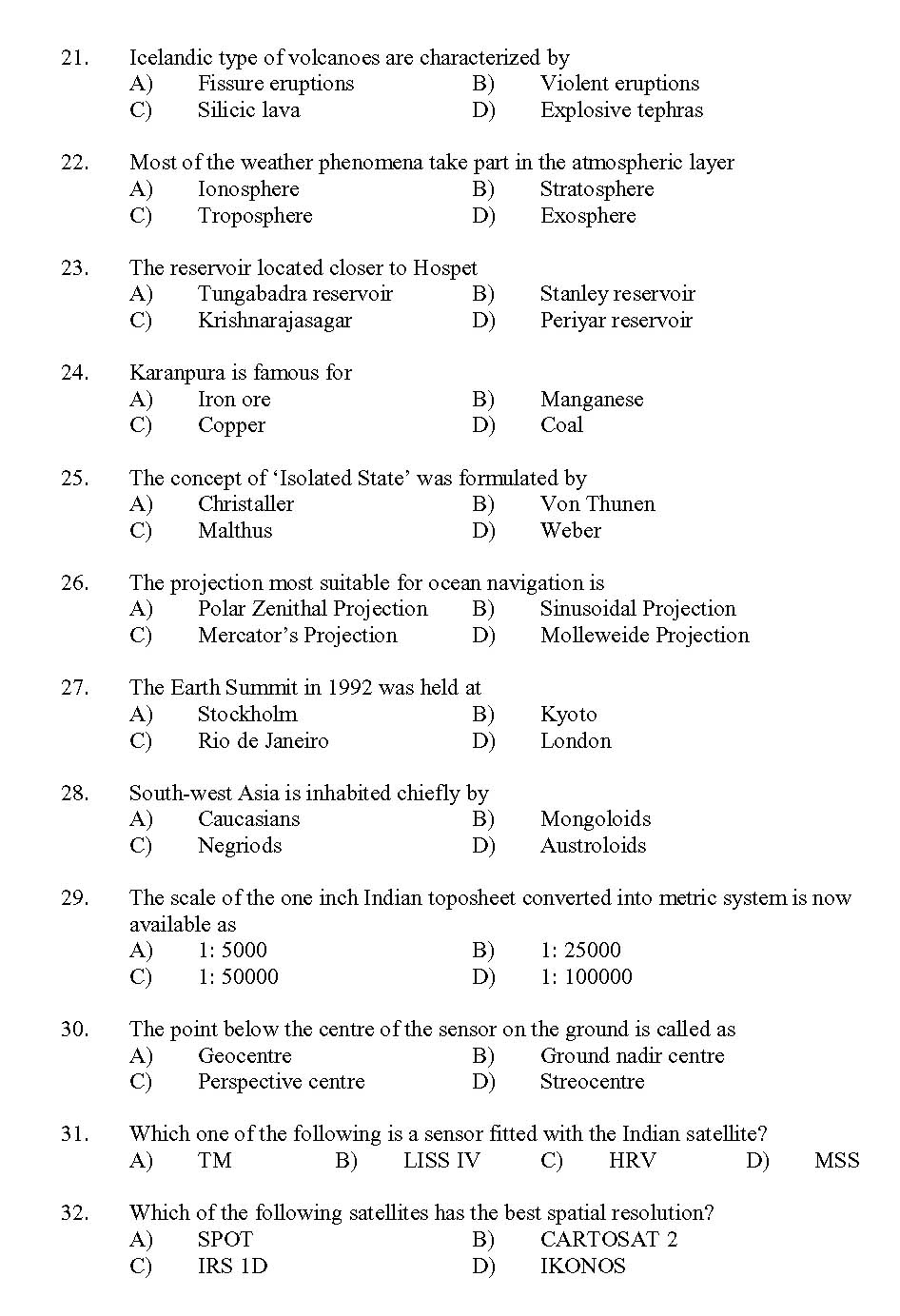 Kerala SET Geography Exam 2013 Question Code 13610 3