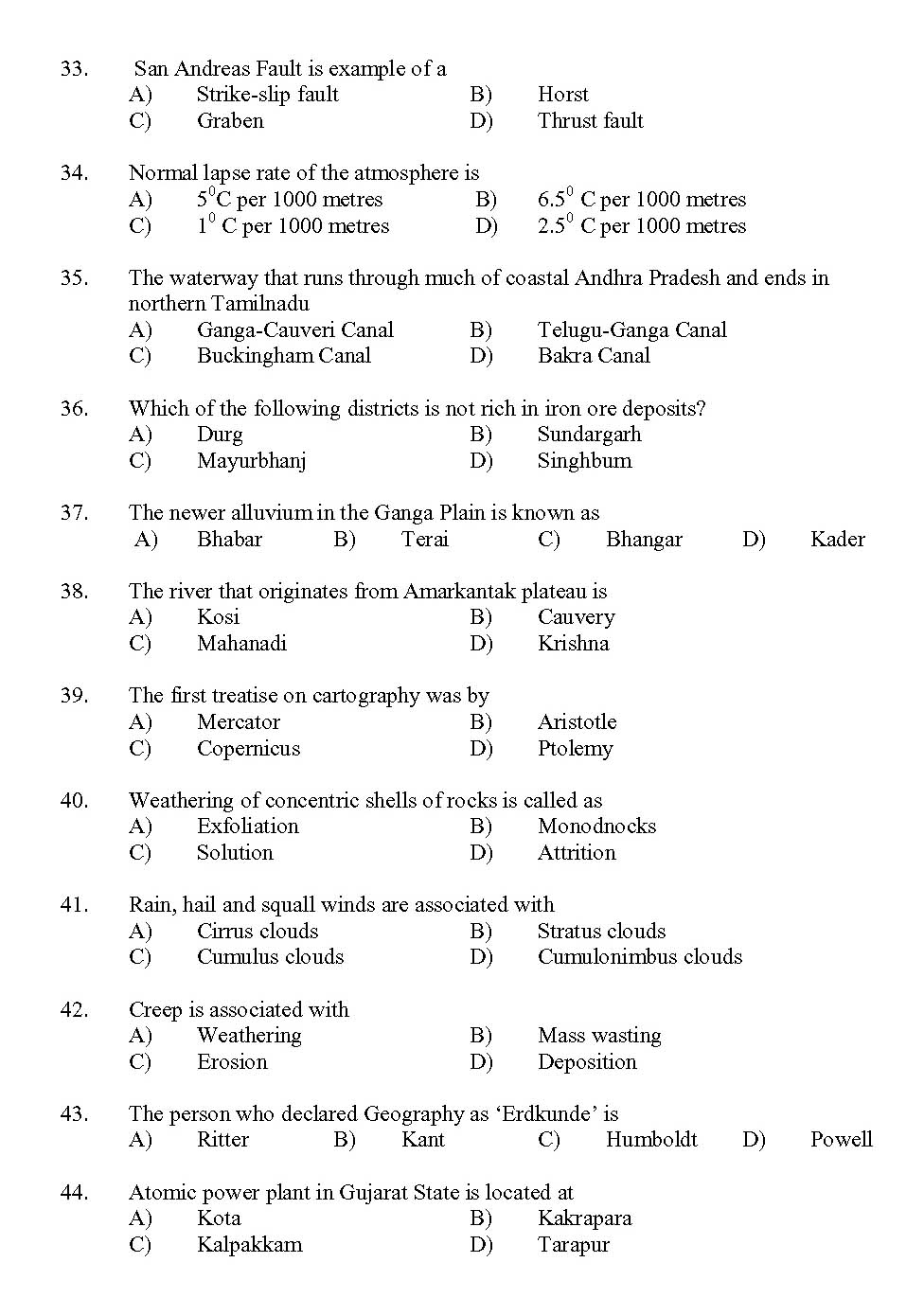 Kerala SET Geography Exam 2013 Question Code 13610 4
